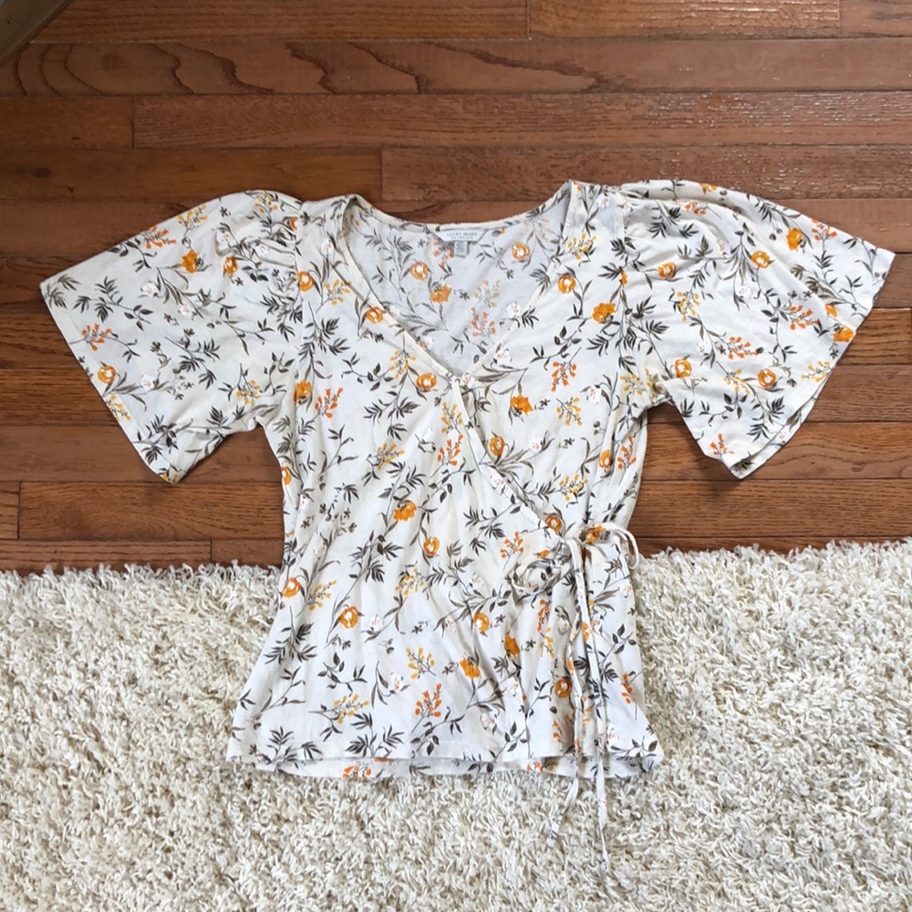 Lucky Brand Floral Wrap Top